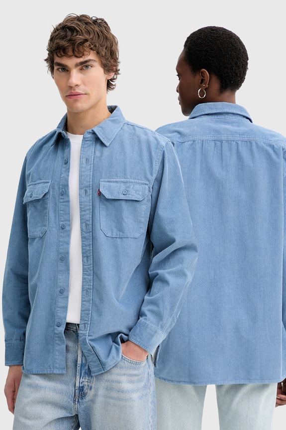 Levi's camicia in velluto a coste CLASSIC WORKER semplice blu 19587