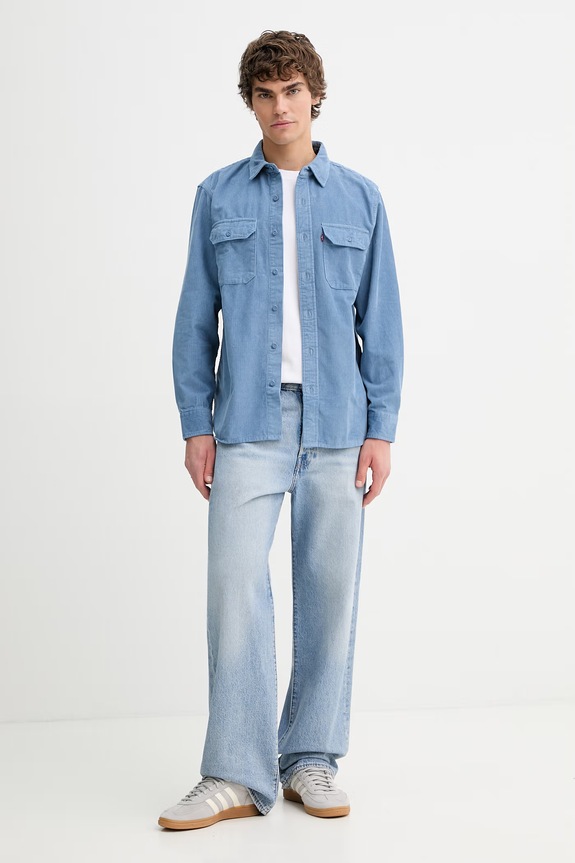 Levi's camicia in velluto a coste CLASSIC WORKER 19587 blu SS26