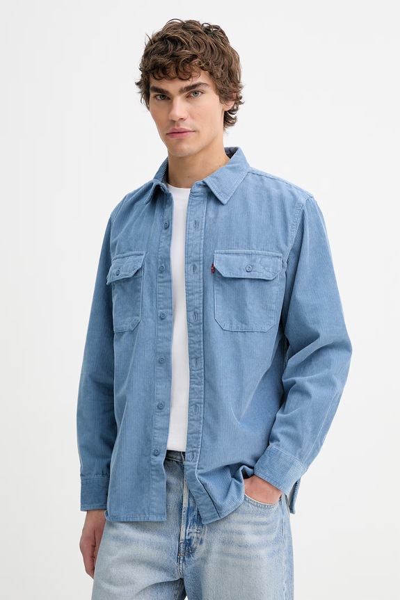 Levi's camicia in velluto a coste CLASSIC WORKER blu 19587