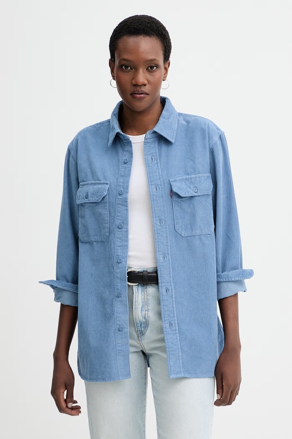 Levi's camicia in velluto a coste CLASSIC WORKER 19587 blu