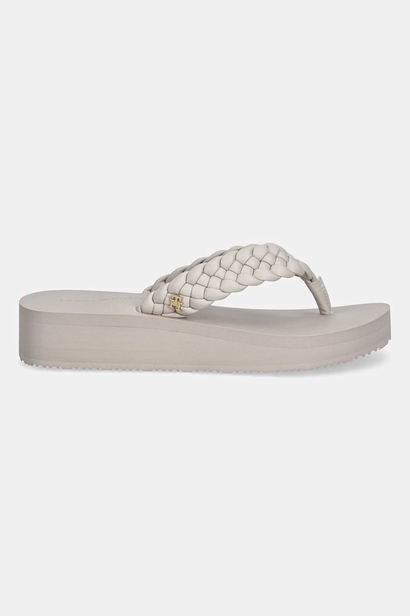 Šľapky Tommy Hilfiger TH WEDGE CORNROW BEACH SANDAL FW0FW09037 béžová SS26