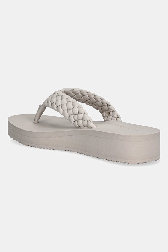 Obuv Šľapky Tommy Hilfiger TH WEDGE CORNROW BEACH SANDAL FW0FW09037 béžová