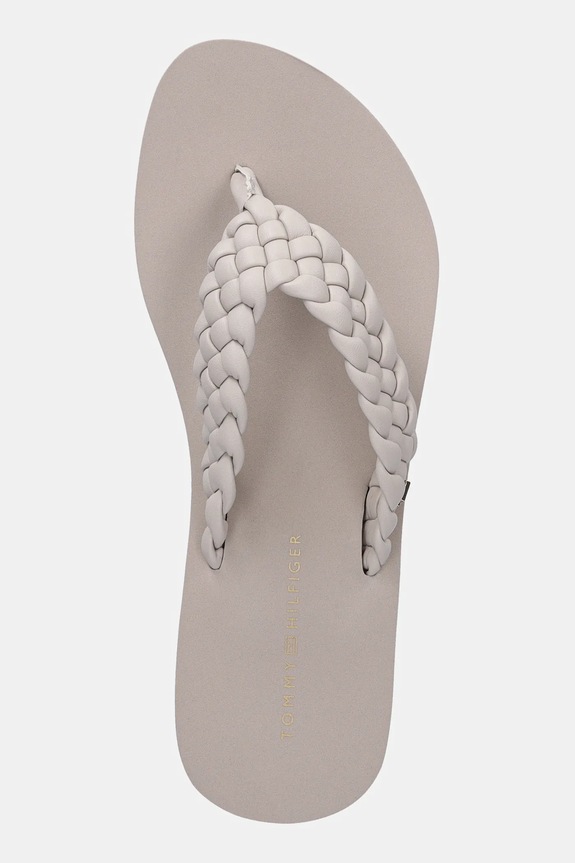 Šľapky Tommy Hilfiger TH WEDGE CORNROW BEACH SANDAL béžová FW0FW09037