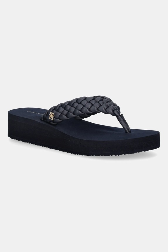Tommy Hilfiger japonki TH WEDGE CORNROW BEACH SANDAL do 5 cm granatowy FW0FW09037