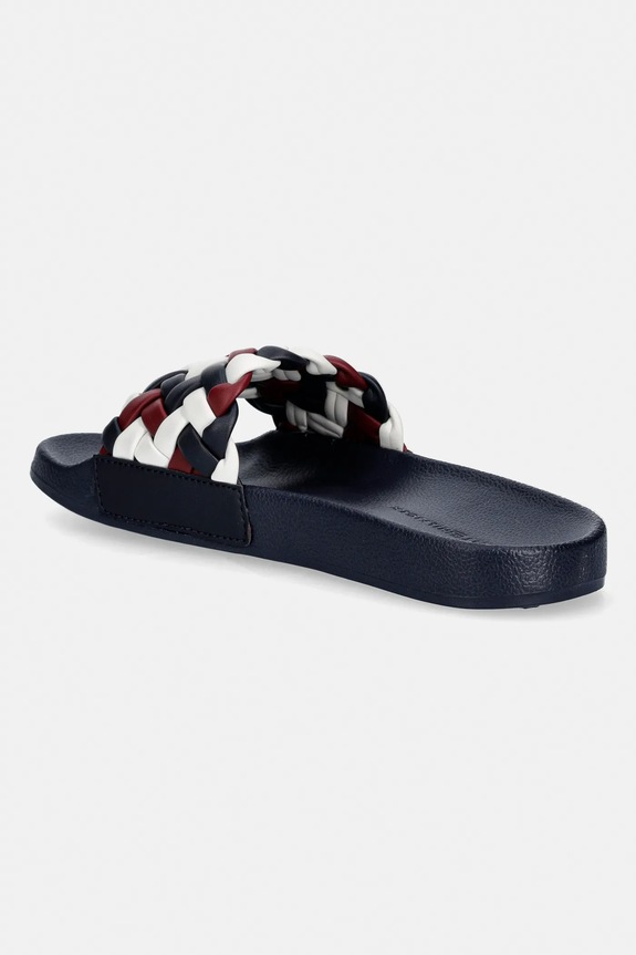Încălțăminte Tommy Hilfiger papuci TH CORNROW POOL SLIDE FW0FW09039 bleumarin