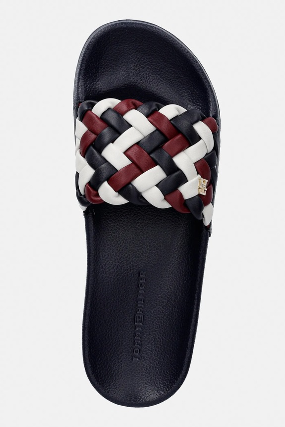 Tommy Hilfiger papuci TH CORNROW POOL SLIDE bleumarin FW0FW09039