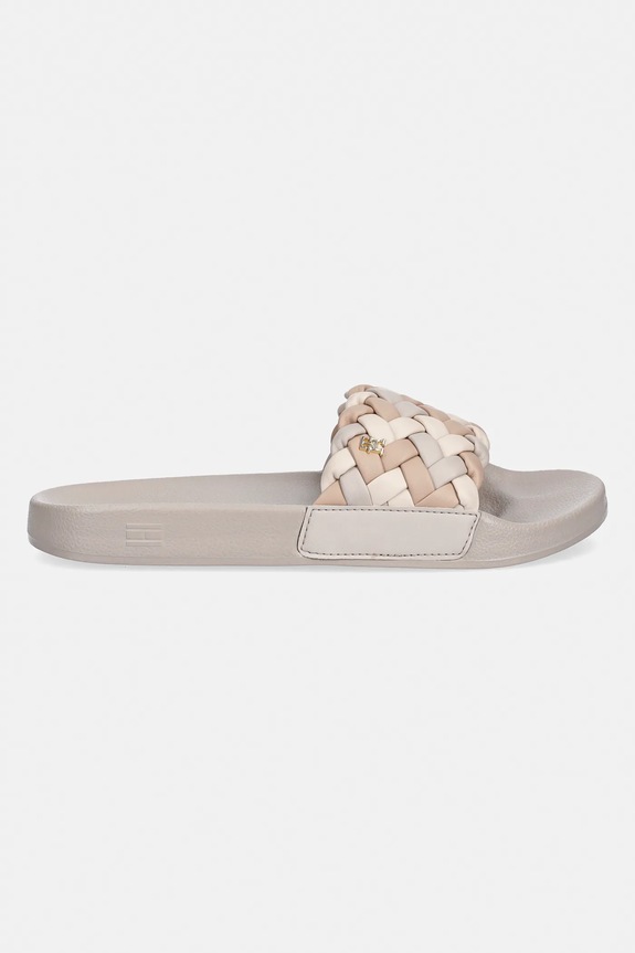 Tommy Hilfiger klapki TH CORNROW POOL SLIDE FW0FW09039 beżowy SS26