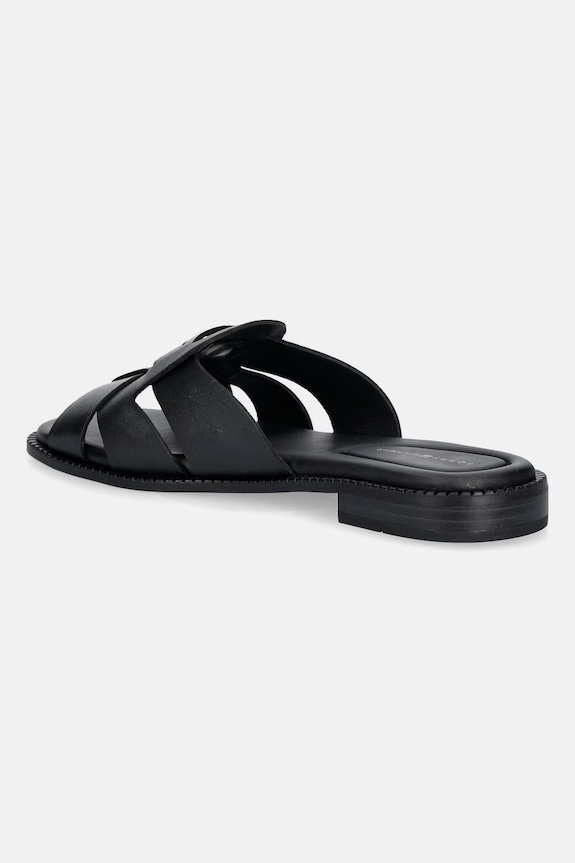 Obuv Tommy Hilfiger šľapky dámske kožené COIN LEATHER SANDAL FW0FW09126 čierna