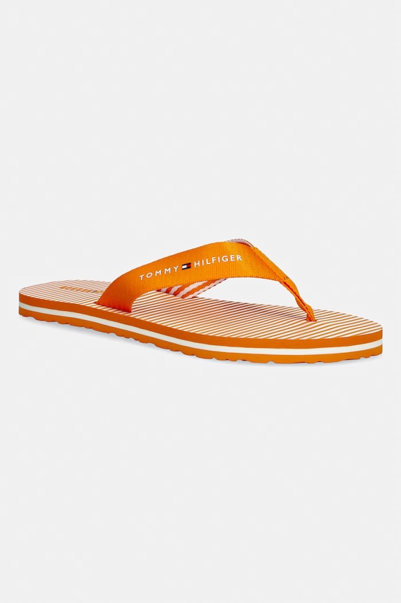 Tommy Hilfiger șlapi pentru femei TH ITHACA STRIPE SUMMER SANDAL portocaliu FW0FW09192