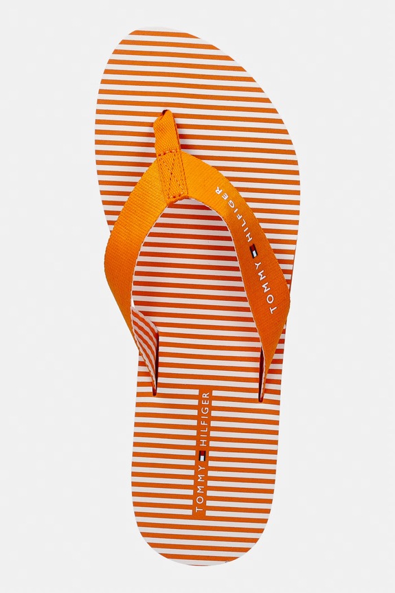 Tommy Hilfiger șlapi pentru femei TH ITHACA STRIPE SUMMER SANDAL portocaliu FW0FW09192