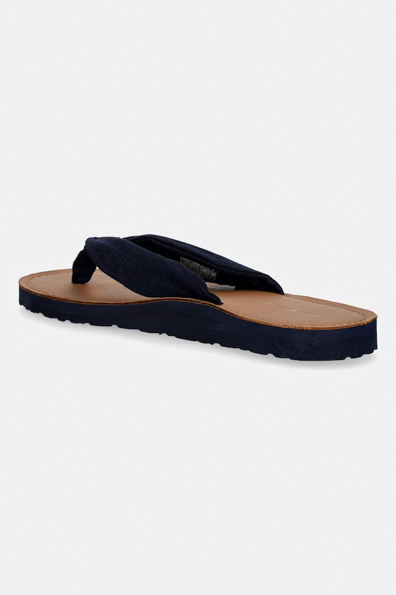 Obuv Tommy Hilfiger šľapky dámske TH LTR FOOTBED SUMMER SANDAL FW0FW09194 tmavomodrá