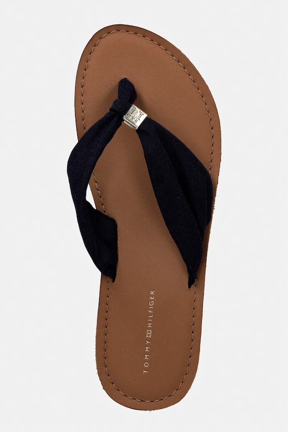 Tommy Hilfiger šľapky dámske TH LTR FOOTBED SUMMER SANDAL tmavomodrá FW0FW09194