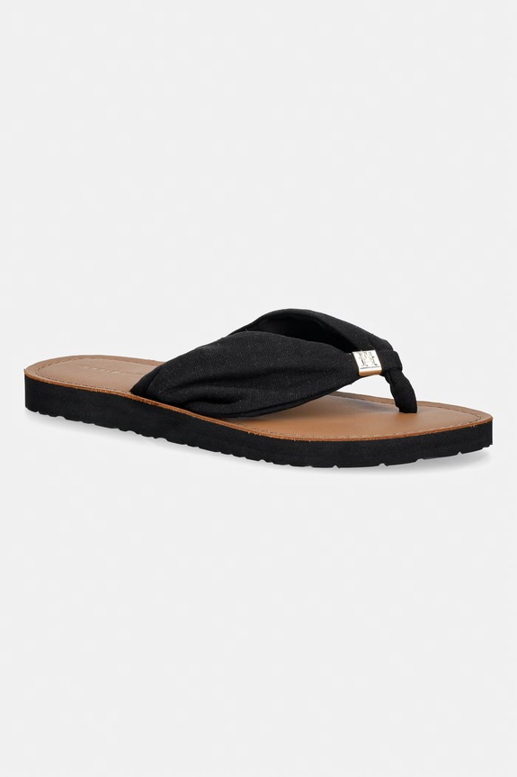 Tommy Hilfiger šľapky dámske TH LTR FOOTBED SUMMER SANDAL čierna FW0FW09194
