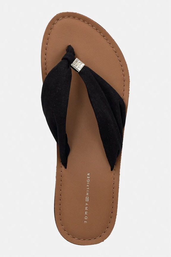 Tommy Hilfiger šľapky dámske TH LTR FOOTBED SUMMER SANDAL čierna FW0FW09194