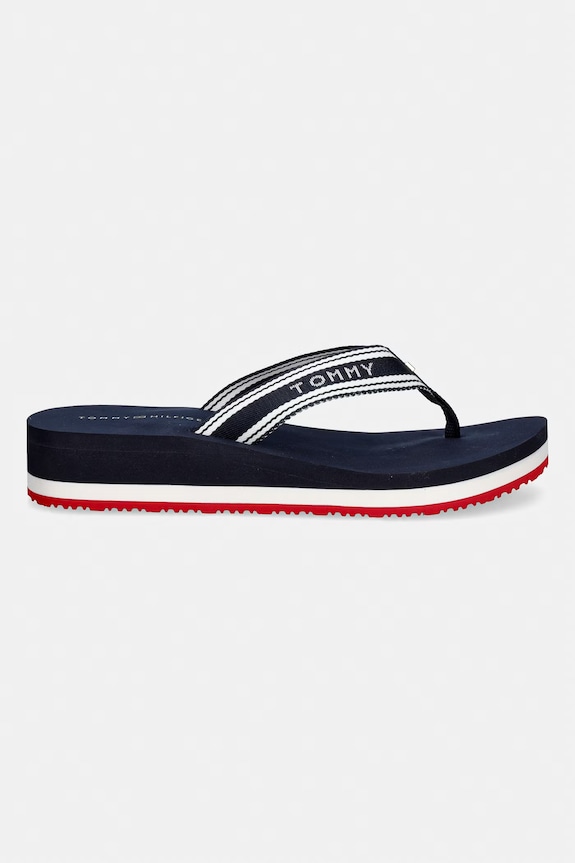 Tommy Hilfiger dámske žabky TH FLAG PRINT SUMMER SANDAL FW0FW09195 tmavomodrá SS26