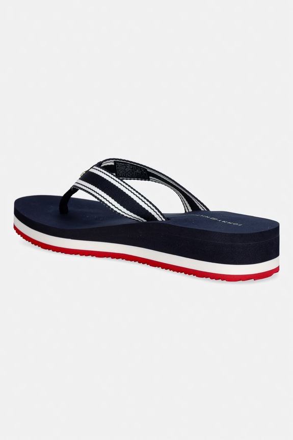 Obuv Tommy Hilfiger dámske žabky TH FLAG PRINT SUMMER SANDAL FW0FW09195 tmavomodrá
