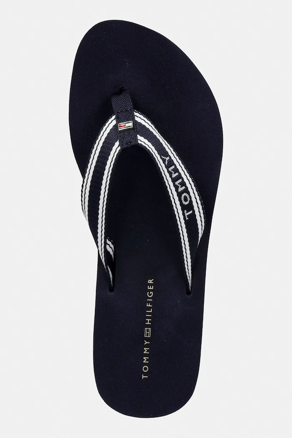 Tommy Hilfiger dámske žabky TH FLAG PRINT SUMMER SANDAL tmavomodrá FW0FW09195