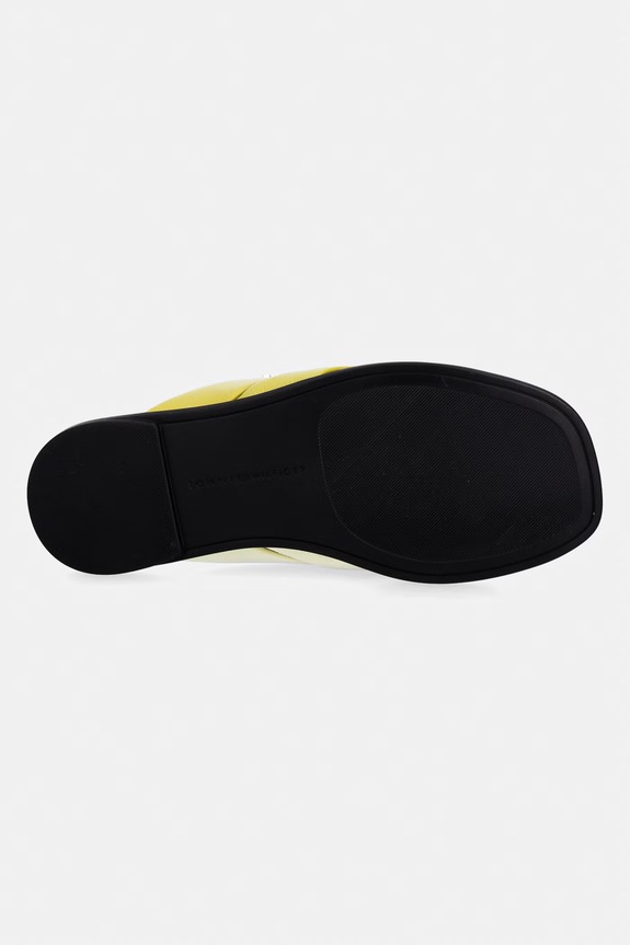 Tommy Hilfiger șlapi pentru femei, din piele ELEVATED TOE POST LTH SANDAL FW0FW09216 galben