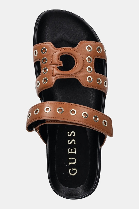 Παντόφλες Guess FASHIE καφέ FLPFAS.ELE03.BROWN