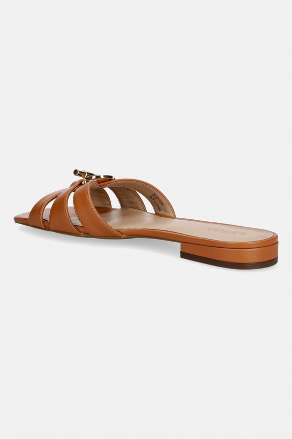 Obuwie Lauren Ralph Lauren klapki skórzane Blike Slide 802982875006.200 brązowy