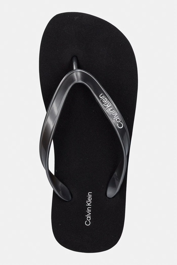 Calvin Klein Σαγιονάρες δίχαλες γυναικείες FLIP FLOP TPU METALLIC μαύρο HW0HW02956