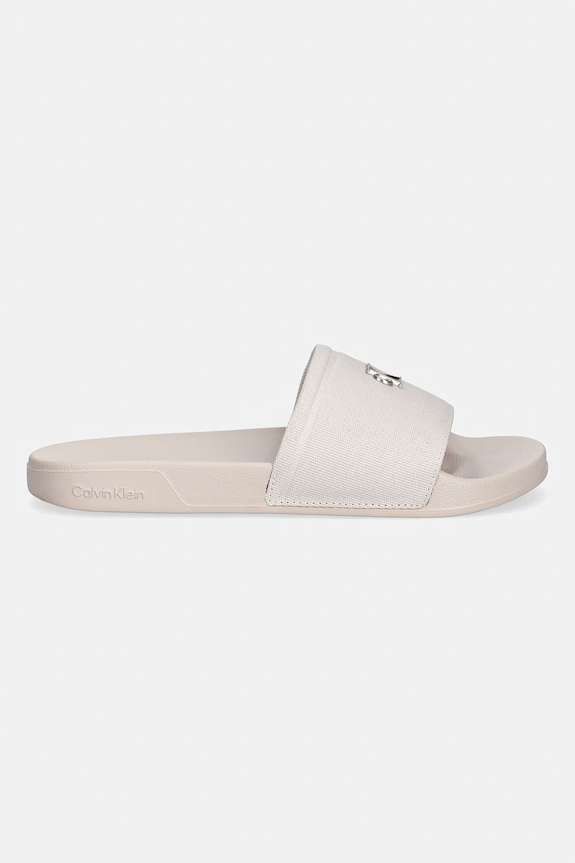 Calvin Klein pantofle dámské ESS SLIDE CANVAS HDW HW0HW02960 béžová SS26