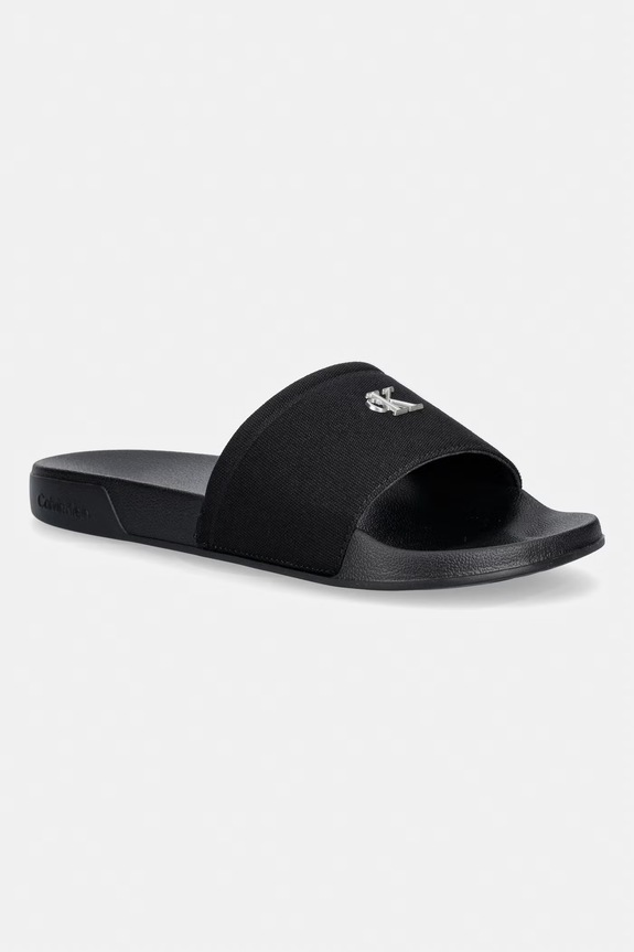 Calvin Klein šľapky dámske ESS SLIDE CANVAS HDW čierna HW0HW02960