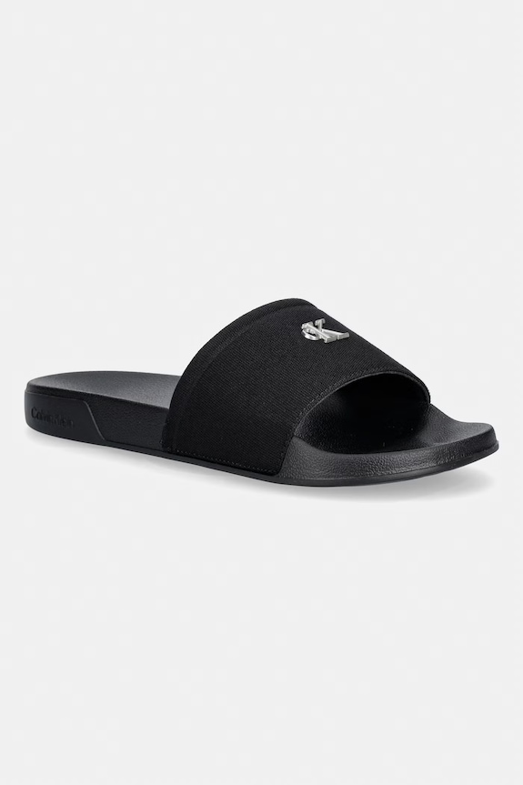 Calvin Klein šľapky dámske ESS SLIDE CANVAS HDW čierna HW0HW02960