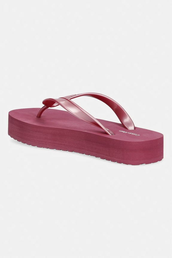 Boty Calvin Klein žabky dámské FLATFORM FLIP FLOP MET TPU HW0HW03120 růžová