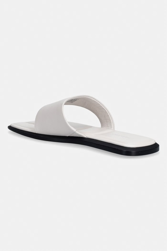 Încălțăminte Calvin Klein șlapi pentru femei, din piele FLAT SANDAL THONG LTH HW0HW02866 bej