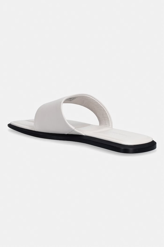 Încălțăminte Calvin Klein șlapi pentru femei, din piele FLAT SANDAL THONG LTH HW0HW02866 bej