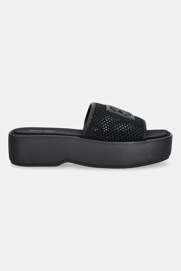 Calvin Klein klapki damskie FLATFORM SNDL MESH HW0HW02877 czarny SS26