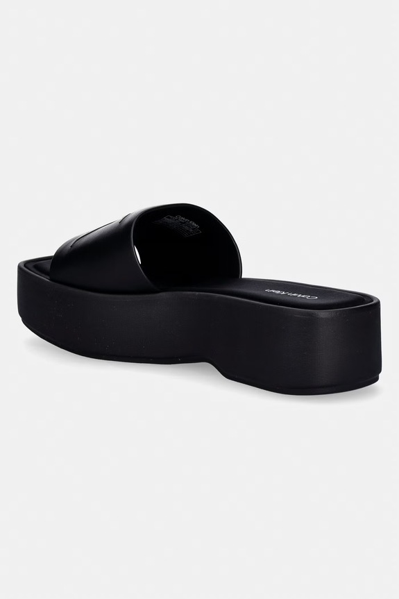 Cipők Calvin Klein női bőr papucs FLATF SNDL LTH MG HW0HW03026 fekete