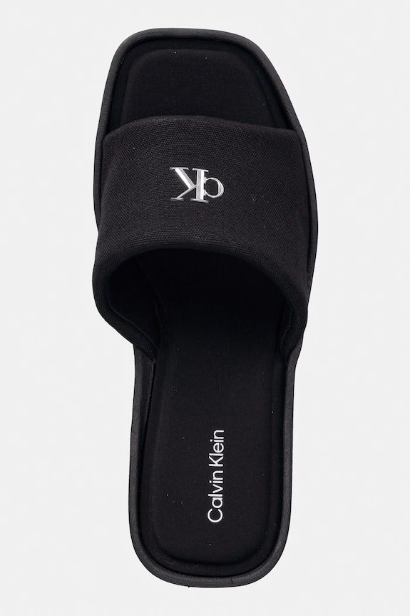Calvin Klein σαγιονάρες σε σφήνα Γυναικεία WEDGE 70 SNDL CANV MG μαύρο HW0HW03134