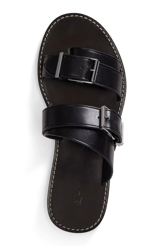 Polo Ralph Lauren șlapi de piele Bkle Slide negru 818P01589002.001