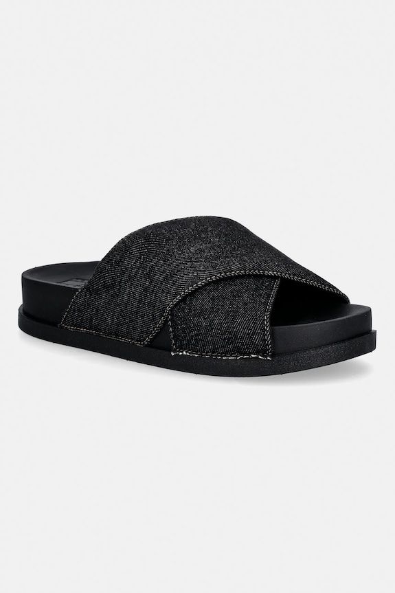 Tommy Jeans ciabatte slide TJW COMFORT SLIDES WASHED DENIM tessile blu navy EN0EN02898
