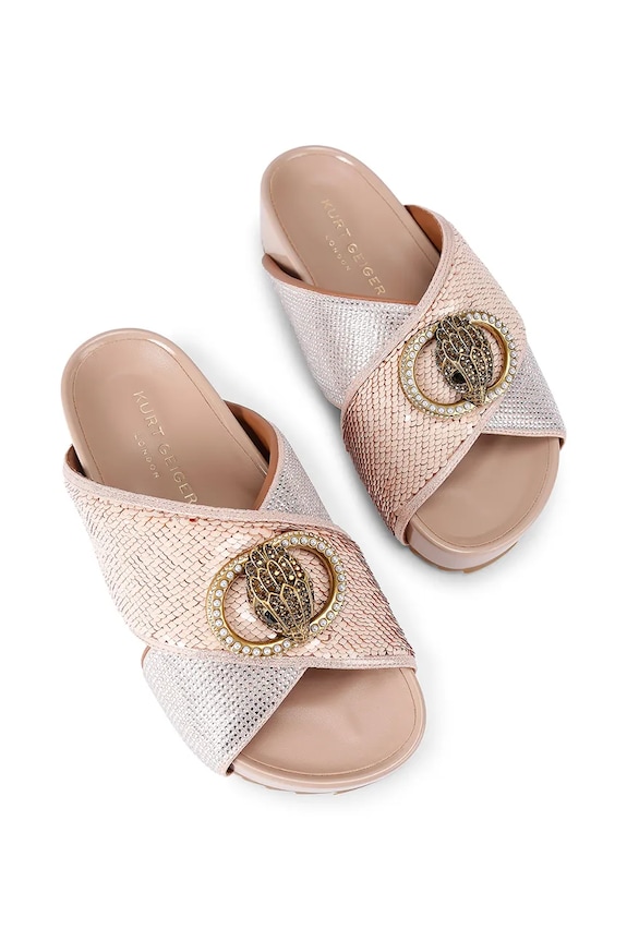 Natikače Kurt Geiger London Chelsea Cross Strap 3973153609 bež SS26
