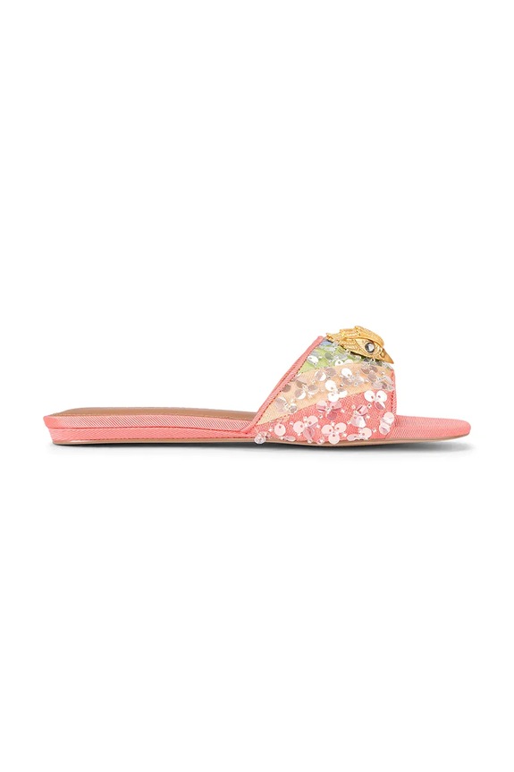 Kurt Geiger London papucs Kensington Flat Sandal textil narancssárga 8496169689