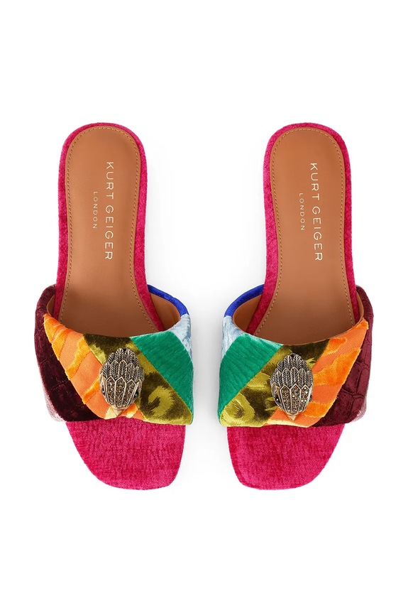 Шкіряні шльопанці Kurt Geiger London Kensington Flat Sandal 8496169789 рожевий SS26