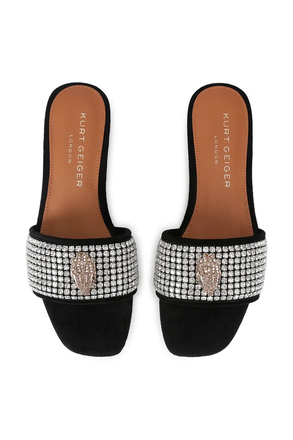 Kurt Geiger London bőr papucs Kensington C Flat Sandal 5382209209 ezüst SS26