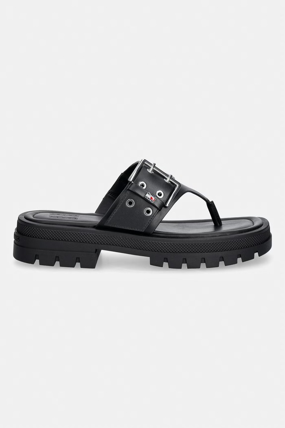 Tommy Jeans σαγιονάρες δίχαλο Γυναικεία TJW BUCKLE SANDAL EN0EN02948 μαύρο SS26
