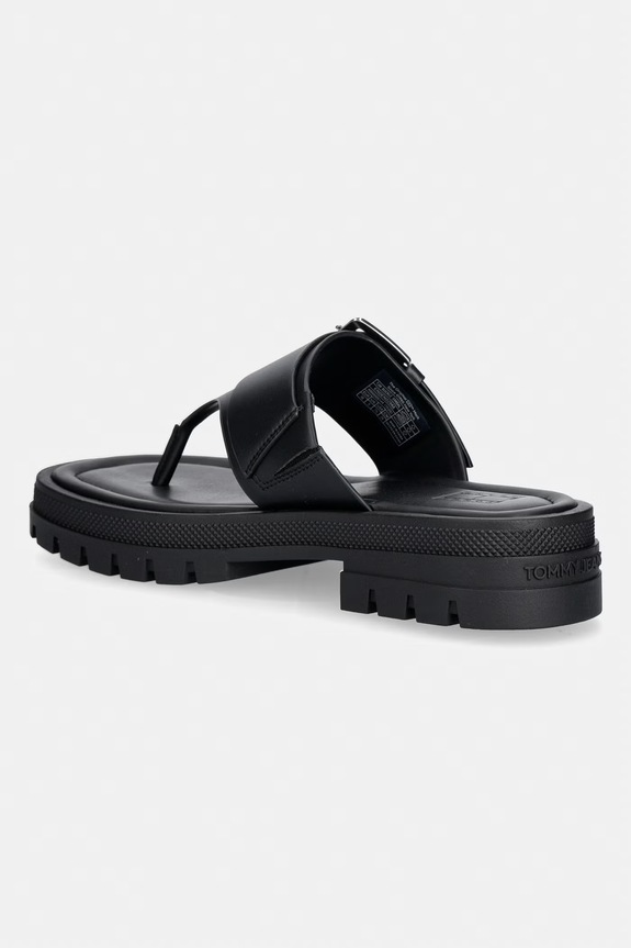 Παπούτσια Tommy Jeans σαγιονάρες δίχαλο Γυναικεία TJW BUCKLE SANDAL EN0EN02948 μαύρο