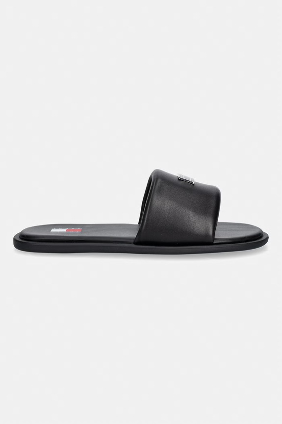 Tommy Jeans natikače niske ženske kožne TJW SOFT PADDED CASUAL SLIDE EN0EN02950 crna SS26