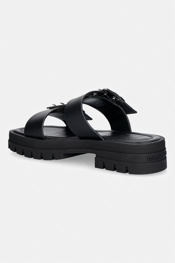 Obuća Tommy Jeans natikače ženske TJW BUCKLE STRAPS SANDAL EN0EN02966 crna