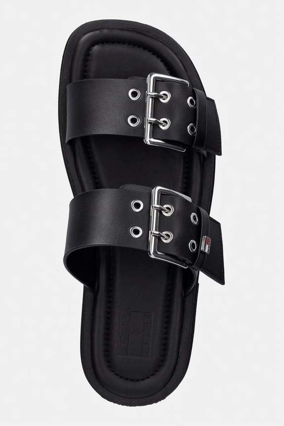Tommy Jeans natikače ženske TJW BUCKLE STRAPS SANDAL crna EN0EN02966