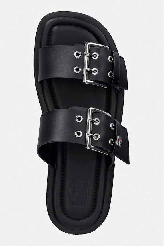 Tommy Jeans natikače ženske TJW BUCKLE STRAPS SANDAL crna EN0EN02966