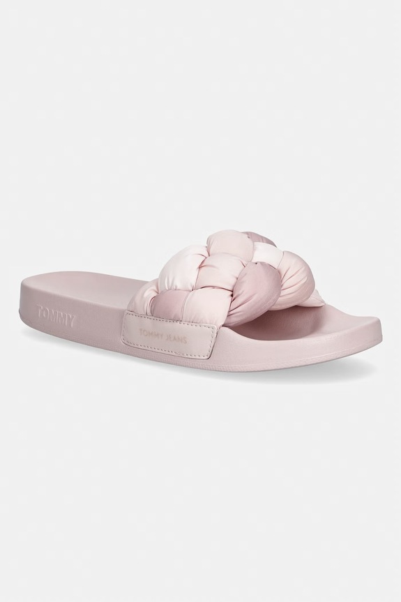 Tommy Jeans šľapky dámske TJW BRAIDED SLIDES ružová EN0EN02975