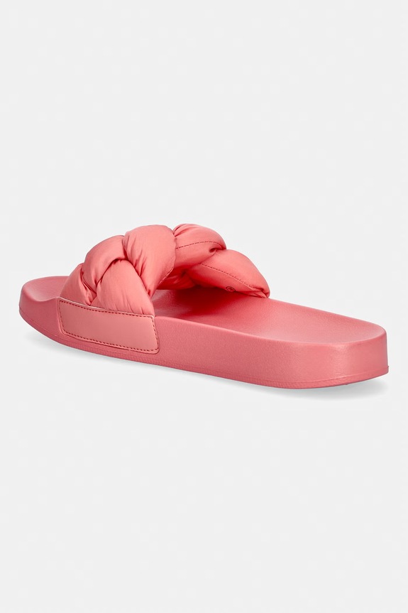 Obuwie Tommy Jeans klapki damskie TJW BRAIDED SLIDES EN0EN02975 różowy