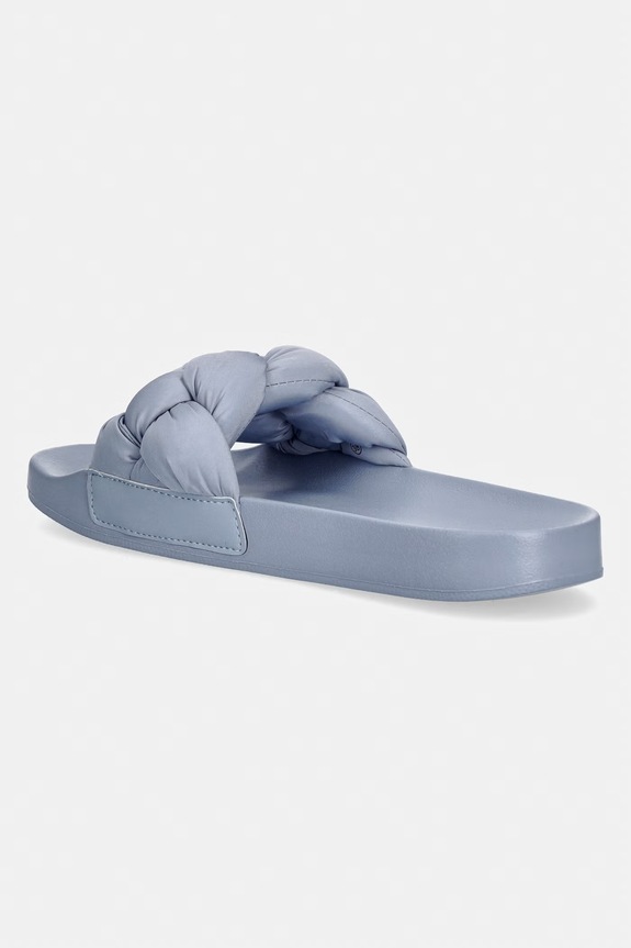 Obuwie Tommy Jeans klapki damskie TJW BRAIDED SLIDES EN0EN02975 niebieski