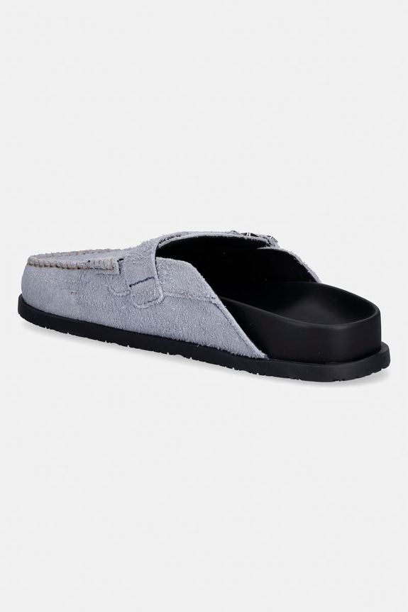 Παπούτσια Tommy Jeans σαγιονάρες γυναικεία σουέτ mules TJW COMFORT SUEDE MULE EN0EN03038 μπλε